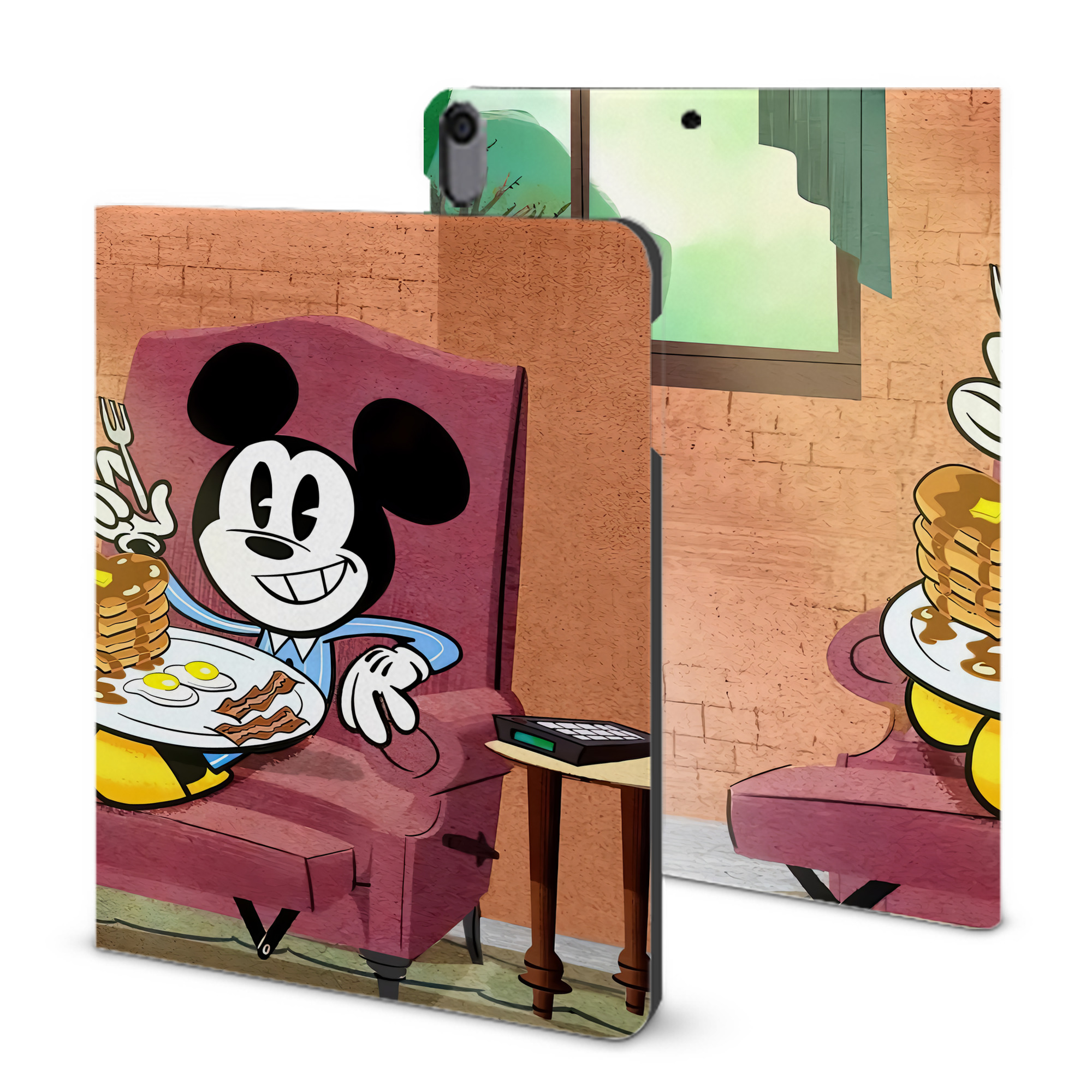 （画像用） ミッキーマウス Mickey Mouse IPad ケース ブック型 PUレザー TPU 耐衝撃 軽量 薄型 ペン収納なし 全面保護 IPad 各モデル対応